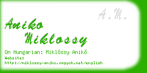 aniko miklossy business card